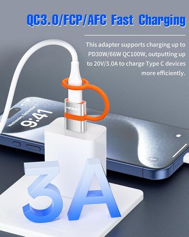 محول USB إلى USB C 2 حزمة، محول HOWJIM USB C أنثى إلى USB 3.0 ذكر بسرعة 5 جيجابت في الثانية، محول شحن سريع من النوع C لأجهزة M-acBook، وi-Phone 15 16، وi-Pad، وA-pple Watch، وA-irpods، وG -alaxy، حلقة مكافحة فقدان البرتقال in Kuwait
