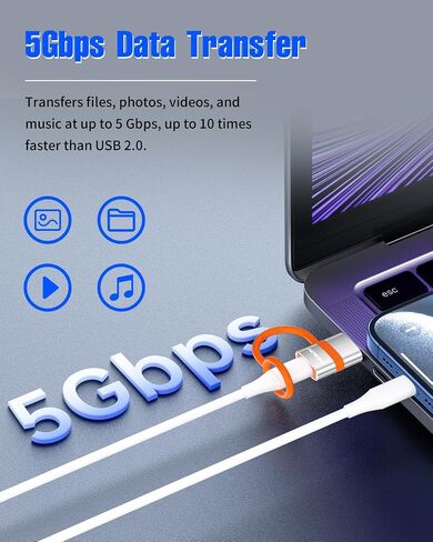 محول USB إلى USB C 2 حزمة، محول HOWJIM USB C أنثى إلى USB 3.0 ذكر بسرعة 5 جيجابت في الثانية، محول شحن سريع من النوع C لأجهزة M-acBook، وi-Phone 15 16، وi-Pad، وA-pple Watch، وA-irpods، وG -alaxy، حلقة مكافحة فقدان البرتقال in Kuwait