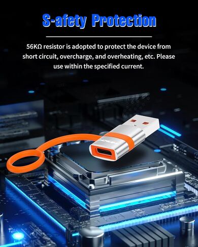 محول USB إلى USB C 2 حزمة، محول HOWJIM USB C أنثى إلى USB 3.0 ذكر بسرعة 5 جيجابت في الثانية، محول شحن سريع من النوع C لأجهزة M-acBook، وi-Phone 15 16، وi-Pad، وA-pple Watch، وA-irpods، وG -alaxy، حلقة مكافحة فقدان البرتقال in Kuwait