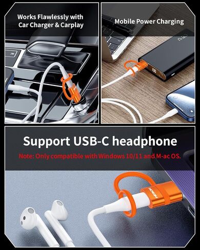 محول USB إلى USB C 2 حزمة، محول HOWJIM USB C أنثى إلى USB 3.0 ذكر بسرعة 5 جيجابت في الثانية، محول شحن سريع من النوع C لأجهزة M-acBook، وi-Phone 15 16، وi-Pad، وA-pple Watch، وA-irpods، وG -alaxy، حلقة مكافحة فقدان البرتقال in Kuwait