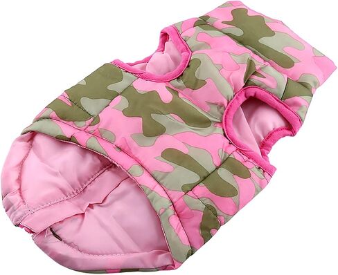 Pet Jacket, Winter Waterproof Windproof Reversible Dog Vest, Winter Fall Warm Cotton Cat Dog Clothes Apparel Costumes Coat Warm Dog Vest for Cold Weather (Pink) in Kuwait