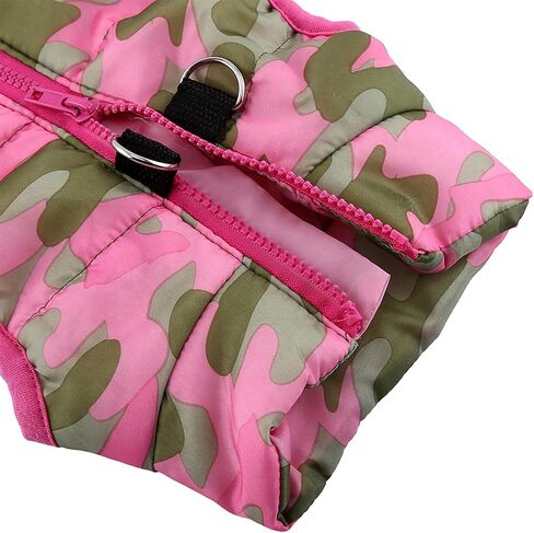 Pet Jacket, Winter Waterproof Windproof Reversible Dog Vest, Winter Fall Warm Cotton Cat Dog Clothes Apparel Costumes Coat Warm Dog Vest for Cold Weather (Pink) in Kuwait
