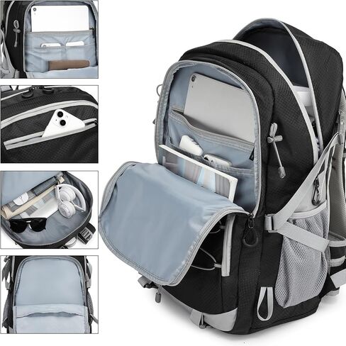 seyfocnia Hiking Backpack,40L Waterproof Camping Backpack Lightweight Backpack for Men Women Hiking Daypack Outdoor Travel Daypack-Black in Saudi Arabia