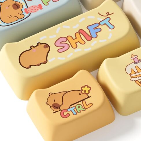 Akko PBT Keycaps Set, Capybara Keycap Mao Profile 142-Key Keycaps for Mechanical Keyboards in Saudi Arabia