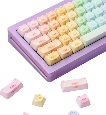 مجموعة أغطية مفاتيح Akko PBT، أغطية مفاتيح Capybara Keycap Mao Profile 142-مفتاح للوحات المفاتيح الميكانيكية in Kuwait