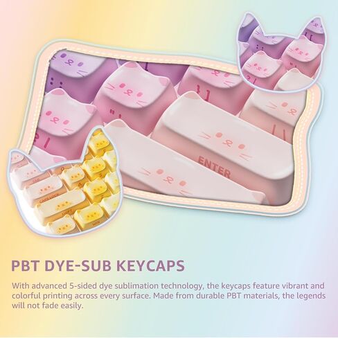 مجموعة أغطية مفاتيح Akko PBT، أغطية مفاتيح Capybara Keycap Mao Profile 142-مفتاح للوحات المفاتيح الميكانيكية in Kuwait