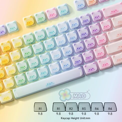 مجموعة أغطية مفاتيح Akko PBT، أغطية مفاتيح Capybara Keycap Mao Profile 142-مفتاح للوحات المفاتيح الميكانيكية in Kuwait