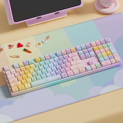مجموعة أغطية مفاتيح Akko PBT، أغطية مفاتيح Capybara Keycap Mao Profile 142-مفتاح للوحات المفاتيح الميكانيكية in Kuwait