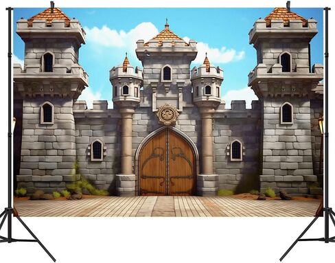Ticuenicoa 7×5ft Medieval Party Decorations Medieval Castle Backdrop Knight Decorations Castle Wall Backdrop Keepers of The Kingdom VBS Decorations for Medieval Themed Party Supplies in Saudi Arabia