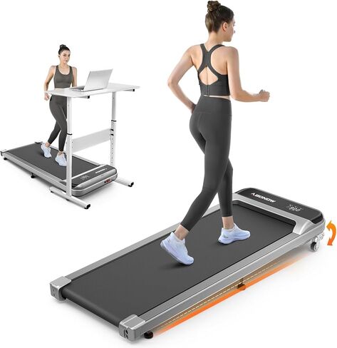 2 in 1 Walking Pad, Under Desk Treadmill with Incline for Home Office, 3.0HP Folding Treadmill with 300 Lbs Weight Capacity, Speaker, Remote Control and LED Display in Saudi Arabia
