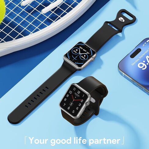 2024 Sport Bands Compatible with Apple Watch Band 49mm 46mm 45mm 44mm 42mm 41mm 40mm 38mm, Soft Silicone Wristband Strap for iWatch Apple Watch Series 10 9 Ultra SE 8 7 6 5 4 3 2 1 Men Women in Saudi Arabia