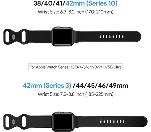 2024 Sport Bands Compatible with Apple Watch Band 49mm 46mm 45mm 44mm 42mm 41mm 40mm 38mm, Soft Silicone Wristband Strap for iWatch Apple Watch Series 10 9 Ultra SE 8 7 6 5 4 3 2 1 Men Women in Saudi Arabia