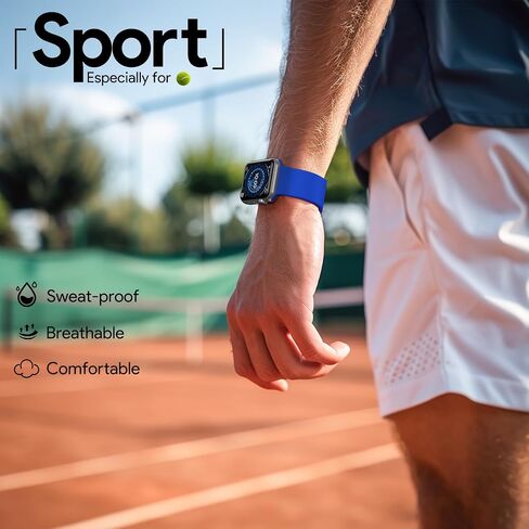 2024 Sport Bands Compatible with Apple Watch Band 49mm 46mm 45mm 44mm 42mm 41mm 40mm 38mm, Soft Silicone Wristband Strap for iWatch Apple Watch Series 10 9 Ultra SE 8 7 6 5 4 3 2 1 Men Women in Saudi Arabia