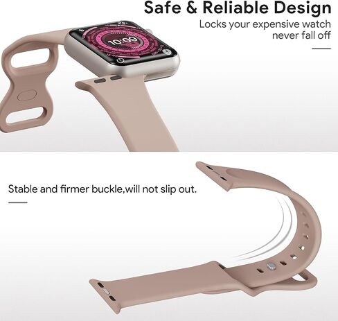 2024 Sport Bands Compatible with Apple Watch Band 49mm 46mm 45mm 44mm 42mm 41mm 40mm 38mm, Soft Silicone Wristband Strap for iWatch Apple Watch Series 10 9 Ultra SE 8 7 6 5 4 3 2 1 Men Women in Saudi Arabia