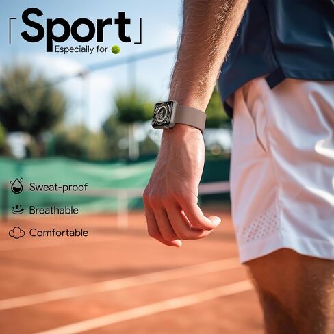 2024 Sport Bands Compatible with Apple Watch Band 49mm 46mm 45mm 44mm 42mm 41mm 40mm 38mm, Soft Silicone Wristband Strap for iWatch Apple Watch Series 10 9 Ultra SE 8 7 6 5 4 3 2 1 Men Women in Saudi Arabia