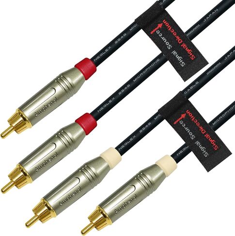 WORLDS BEST CABLES 1 Foot – Directional High-Definition Audio Interconnect Cable Pair Custom Made Using Mogami 2549 Wire and Amphenol ACPR Die-Cast, Gold Plated RCA Connectors in Saudi Arabia