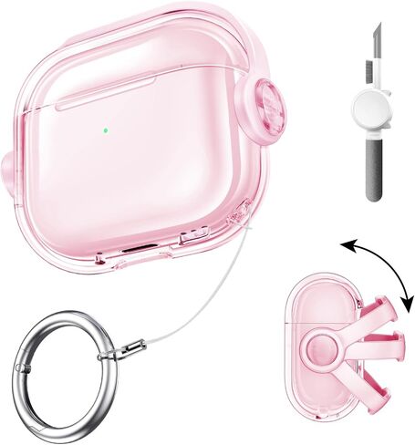 غطاء حافظة متوافق مع الجيل الثاني من AirPods pro2 من MAGIC JOHN، جراب ناعم من مادة TPU AirPods pro2، جراب واقٍ مقاوم للصدمات مع سلسلة مفاتيح لحافظة Apple AirPods pro2 للنساء والرجال - أسود in Saudi Arabia
