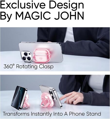 غطاء حافظة متوافق مع الجيل الثاني من AirPods pro2 من MAGIC JOHN، جراب ناعم من مادة TPU AirPods pro2، جراب واقٍ مقاوم للصدمات مع سلسلة مفاتيح لحافظة Apple AirPods pro2 للنساء والرجال - أسود in Saudi Arabia