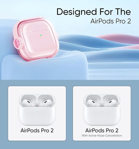 غطاء حافظة متوافق مع الجيل الثاني من AirPods pro2 من MAGIC JOHN، جراب ناعم من مادة TPU AirPods pro2، جراب واقٍ مقاوم للصدمات مع سلسلة مفاتيح لحافظة Apple AirPods pro2 للنساء والرجال - أسود in Saudi Arabia