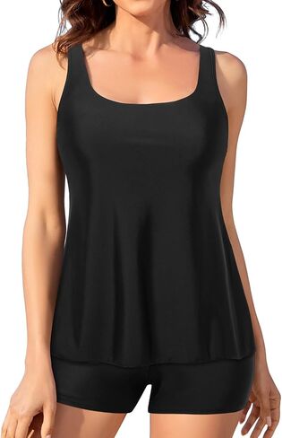 ملابس السباحة النسائية Flowy Tankini - بدلة السباحة قطعتين مع شورت 2025 ملابس السباحة in Kuwait