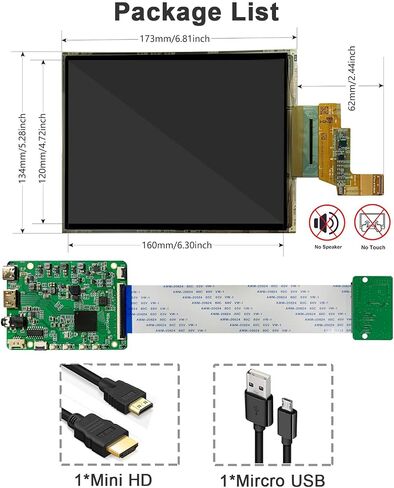 7.8 inch Flexible Display Curved Bendable Screen FHD 1920 * 1440 AMOLED Display with HDMI Driver Board OLED Monitor Without Enclosure Kit for DIY Prototype Demo Compatible with All Systems in Kuwait