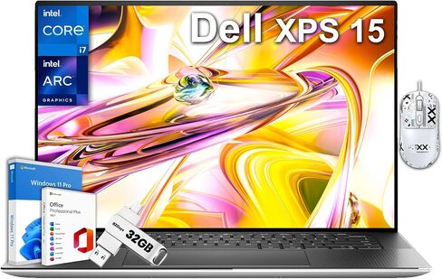 Dell XPS 15 9530 Laptop, Intel 10-Core i7-13620H Up to 4.9GHz, 32GB DDR5 RAM, 2TB SSD, Intel Arc A370M, 15.6" FHD+, Wi-Fi 6, Backlit Keyboard, Microsoft Office Lifetime License & Windows 11 Pro in Saudi Arabia