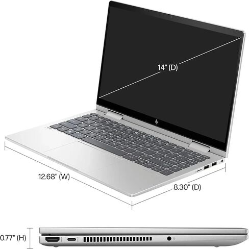 HP 2024 Envy 2 في 1 14 بوصة FHD IPS شاشة لمس كمبيوتر محمول 10-Core Intel Core 5 120U Graphics 8GB DDR4 2TB NVMe SSD USB-C w/DP WiFi AX BT Webcam HDMI2.1 Backlit KB بصمة الإصبع Windows 11 Pro w/RE USB in Saudi Arabia