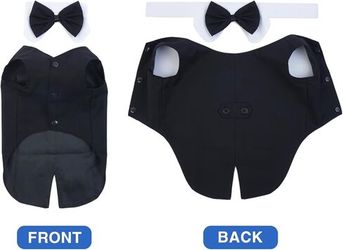 Dog Tuxedo Dog Suit and Bandana Set, Black, M- Dog Birthday Bandana,Dog Tuxedo for Small Dogs£¬Dog Prince Wedding Bow Tie Suit for Jack Russell, Mini Schnauzer, 2 Pieces/Pack in Saudi Arabia