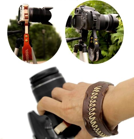 Camera Wrist Strap,Vintage Leather Camera Hand Strap for DSLR SLR Mirrorless,Camera Strap Leather Hand Wrist Grip in Saudi Arabia