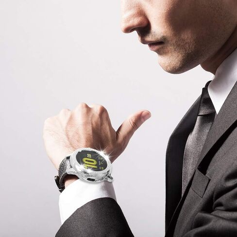 متوافق مع ساعة Galaxy Watch Active 2 مقاس 40 مم 44 مم بصف مزدوج من الألماس من البولي كربونات، غطاء ممتص للصدمات من الألماس الكريستالي اللامع بإطار واقٍ صلب (أسود، نشط 2 40 مم) in Kuwait