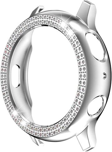 متوافق مع ساعة Galaxy Watch Active 2 مقاس 40 مم 44 مم بصف مزدوج من الألماس من البولي كربونات، غطاء ممتص للصدمات من الألماس الكريستالي اللامع بإطار واقٍ صلب (أسود، نشط 2 40 مم) in Kuwait