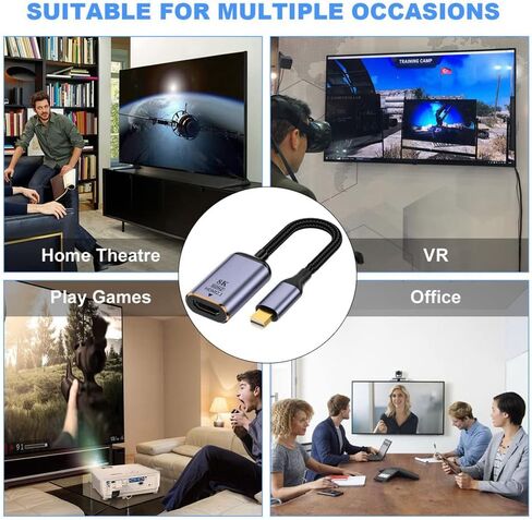 NFHK Mini DisplayPort 1.4 Source to HDMI 2.0 Display 8K 60hz UHD 4K Mini-DP to HDMI Male Monitor Adapter Cable in Saudi Arabia
