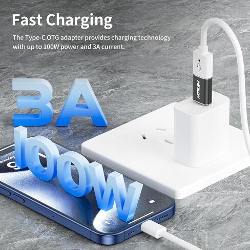 محول USB C إلى USB 2 حزمة، محول HOWJIM USB C ذكر إلى USB3.2 أنثى OTG، شحن سريع 100 واط، نقل 10 جيجابت في الثانية، محول USB A إلى USB C، M-acBook، i-Phone15 16، i-Pad، D-ell XPS، G-alaxy، X-peria، S-urface Black in Saudi Arabia