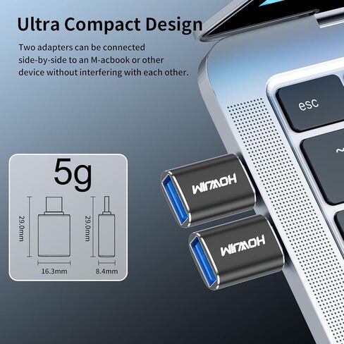 محول USB C إلى USB 2 حزمة، محول HOWJIM USB C ذكر إلى USB3.2 أنثى OTG، شحن سريع 100 واط، نقل 10 جيجابت في الثانية، محول USB A إلى USB C، M-acBook، i-Phone15 16، i-Pad، D-ell XPS، G-alaxy، X-peria، S-urface Black in Saudi Arabia