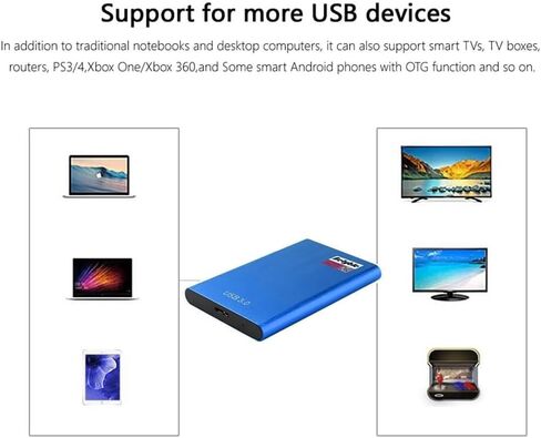 USB3.0 2.5" External Hard Drive Enclosure, SATA to USB 3.1 Tool-Free for 2.5 Inch SSD & HDD 9.5mm 7mm External Hard Drive Case Supports UASP SATA (Blue) in Saudi Arabia