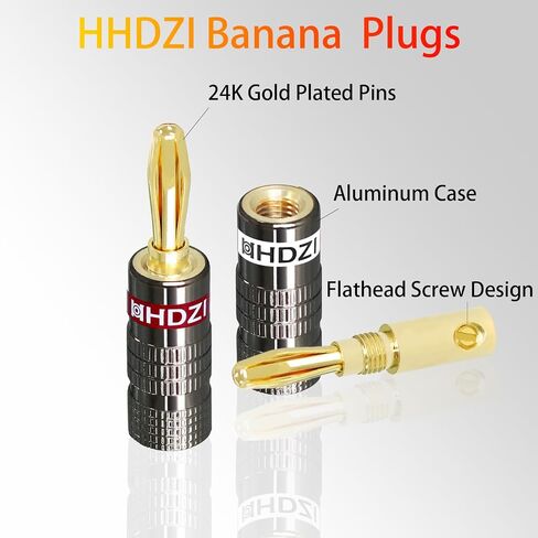 Banana Plugs 6 Pair/12 Pcs, 24K Gold Plated Speaker Plugs with Dual Screws Connector for Speaker Wire, Home Theater, Audio/Video Receiver,Wall Plate and Sound Systems(Sliver) in Saudi Arabia