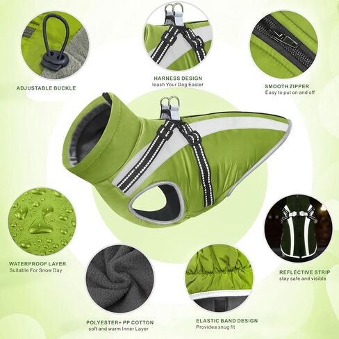 mosucoirl الدافئة الكلب المعاطف سترة، مقاوم للماء الكلاب سترة عاكسة الصوف الحيوانات الأليفة الشتاء معطف الطقس البارد الكلاب الملابس الدافئة سترات الثلج ملابس للكلاب الصغيرة المتوسطة الكبيرة جرو in Kuwait