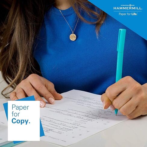 Hammermill A4 Paper, 20 lb Copy Paper (210mm x 297mm) - 1 Ream (500 Sheets) - 92 Bright, Made in the USA, 105500R, White in Kuwait