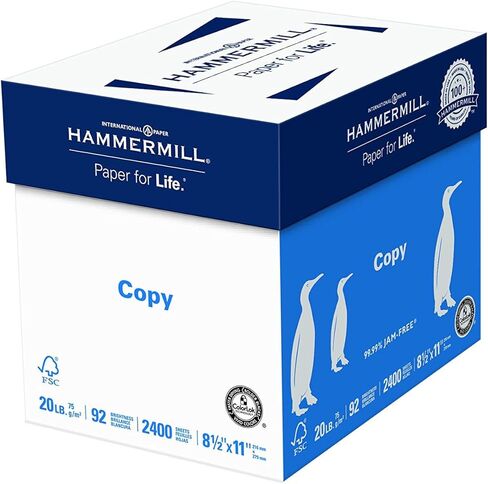 Hammermill A4 Paper, 20 lb Copy Paper (210mm x 297mm) - 1 Ream (500 Sheets) - 92 Bright, Made in the USA, 105500R, White in Kuwait