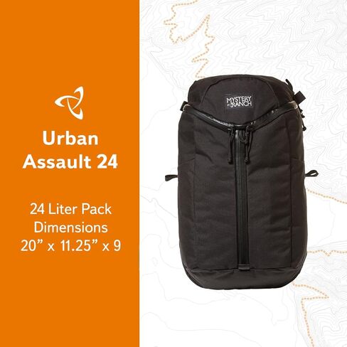 حقيبة الظهر Mystery Ranch Urban Assault 24 - حقائب ظهر مستوحاة من الجيش، أسود، 24 لتر in Kuwait