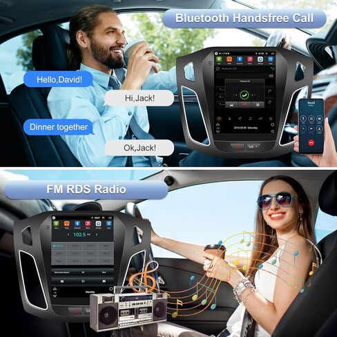 5GWiFi ترقية راديو ستيريو للسيارة Ford Focus 2012-2018 - Carplay اللاسلكي ونظام الملاحة GPS التلقائي بنظام Android - 4 جيجابايت + 32 جيجابايت 10.4 بوصة شاشة لمس على شكل حرف T بلوتوث RDS FM SWC in Kuwait
