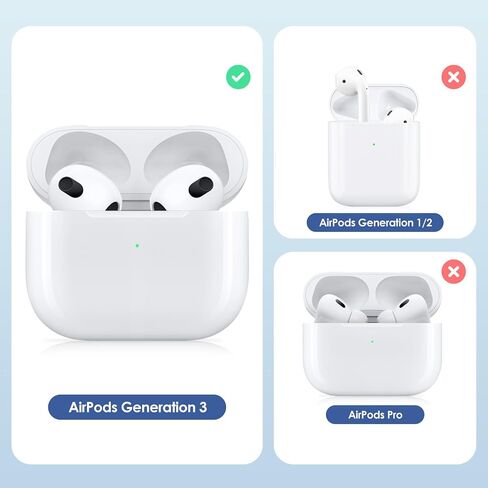 حافظة شحن لاسلكية متوافقة مع AirPods الجيل الثالث، علبة شحن Air Pods الجيل الثالث بديلة مع زر مزامنة بلوتوث، بطارية مدمجة بقدرة 660 مللي أمبير في الساعة، بدون سماعات أذن in Saudi Arabia