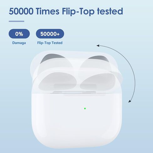 حافظة شحن لاسلكية متوافقة مع AirPods الجيل الثالث، علبة شحن Air Pods الجيل الثالث بديلة مع زر مزامنة بلوتوث، بطارية مدمجة بقدرة 660 مللي أمبير في الساعة، بدون سماعات أذن in Saudi Arabia