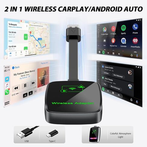 Omeyo Wireless Carplay Adapter for All Factory Wireless Adapter CarPlay Plug & Play Dongle Converts Wired to Wireless Fast and Easy Use Fit for iPhone Cars 2016+ & for iOS 10+ Black in Saudi Arabia