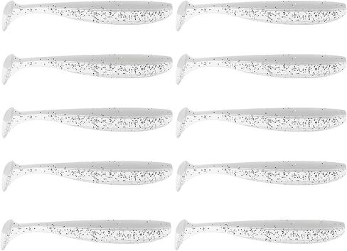 Cobee Soft Fishing Bass Lures, Paddle Tail Swimbaits Silicone Swim Baits Bass Lures Drop Shot Lures for Trout Crappie Bass Saltwater, Freshwater 2.75 in (White) in Saudi Arabia