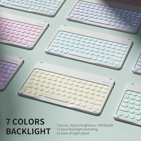 kenke Keyboard Case for iPad Air 11 Inch (M2) 2024, iPad Air 5th/4th Generation 10.9 Inch 2022/2020, Stand Folio Cover with Pencil Holder, 7 Color Backlit Detachable Wireless Keyboard, Black in Kuwait