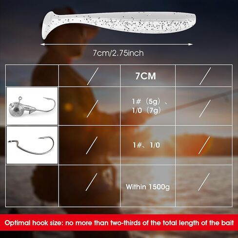Cobee Soft Fishing Bass Lures, Paddle Tail Swimbaits Silicone Swim Baits Bass Lures Drop Shot Lures for Trout Crappie Bass Saltwater, Freshwater 2.75 in (White) in Saudi Arabia
