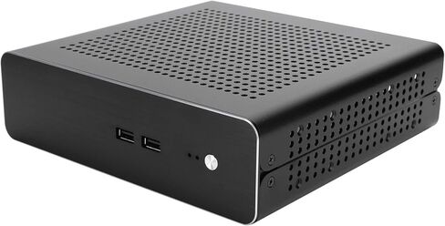 حافظة كمبيوتر ألعاب Mini ITX، هيكل G60S HTPC، حافظة كمبيوتر مزودة بمصدر طاقة DCATX من الألومنيوم بالكامل لجهاز Mini-ITX 170x170 مم، موضع (USB2.0) in Kuwait