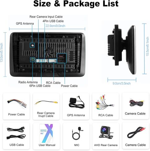 SIXTOP [2+64G] ستيريو سيارة Android مزدوج Din 10.1 بوصة تعمل باللمس مع Carplay اللاسلكي Android Auto Mirror Link موضوعات مختلفة FM RDS بلوتوث WiFi GPS+AHD كاميرا وميكروفون in Saudi Arabia
