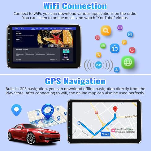SIXTOP [2+64G] ستيريو سيارة Android مزدوج Din 10.1 بوصة تعمل باللمس مع Carplay اللاسلكي Android Auto Mirror Link موضوعات مختلفة FM RDS بلوتوث WiFi GPS+AHD كاميرا وميكروفون in Saudi Arabia